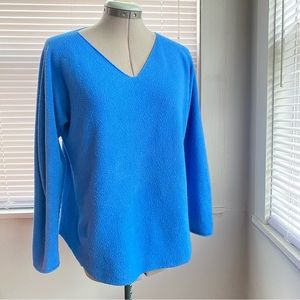 BUNDLE of Two Bright Colors Blue Orange V-Neck Sweaters Size M